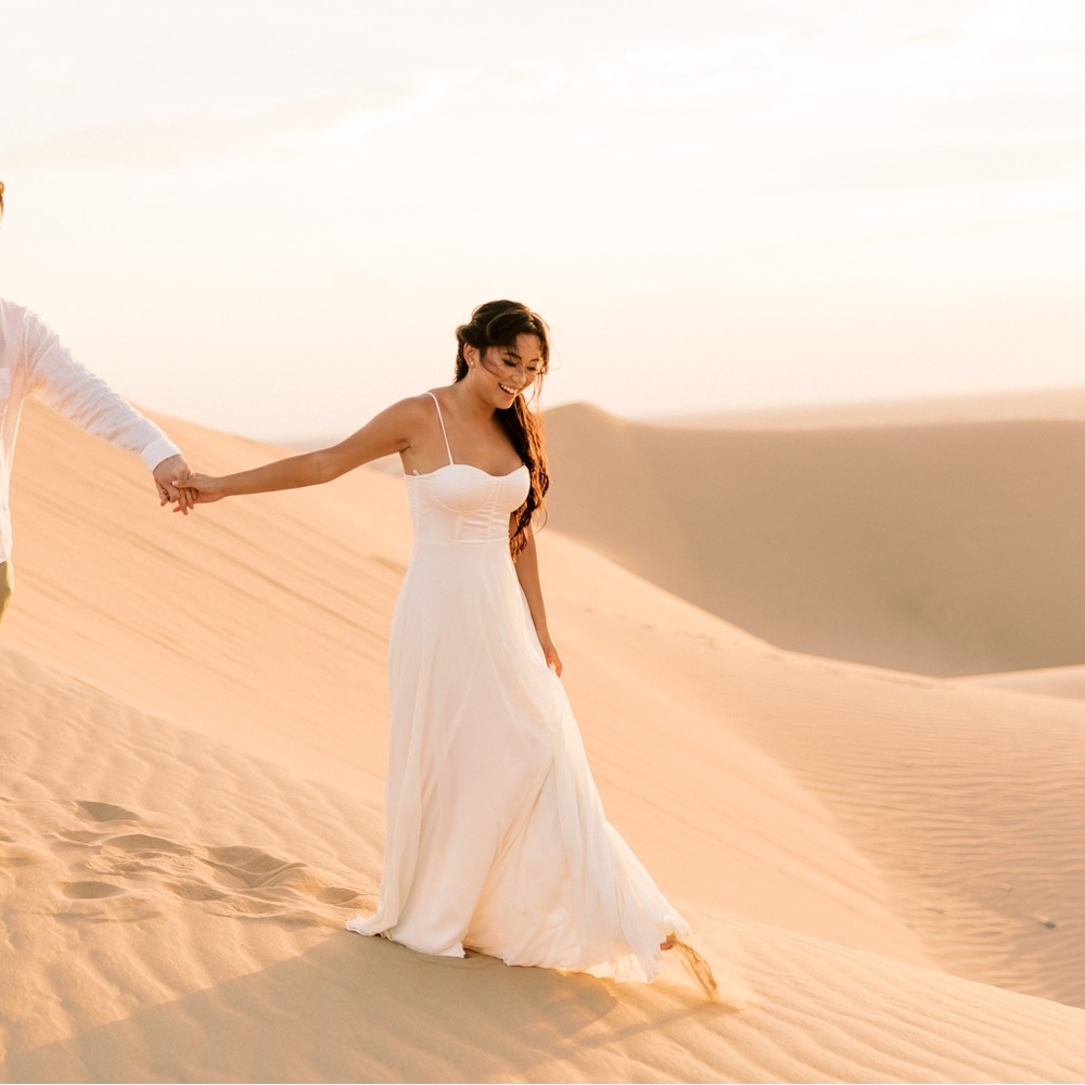 Engagement Dress | Bridal Dress | White Maxi Satin Dress